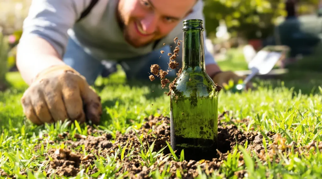 Les taupes ont complètement déserté son jardin depuis qu'il enterre cet objet qu'on met tous à la poubelle